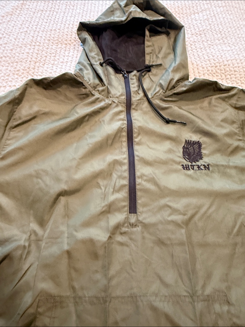 Huk Olive Hooded Half-Zip Windbreaker Pullover